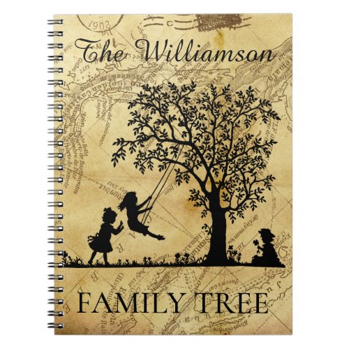 Personalized Genealogy Vintage Family Tree Notebook