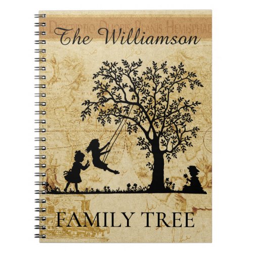 Personalized Genealogy Vintage Family Tree Notebook