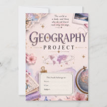 Personalized Geography Project inivtation Vintage