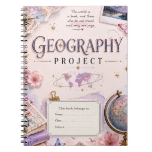 Personalized Geography Project Notebook Vintage