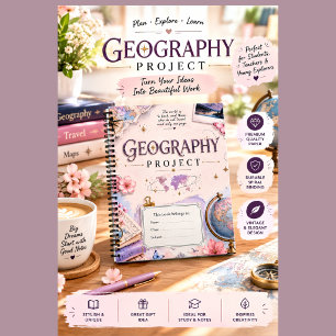 Personalized Geography Project Notebook Vintage