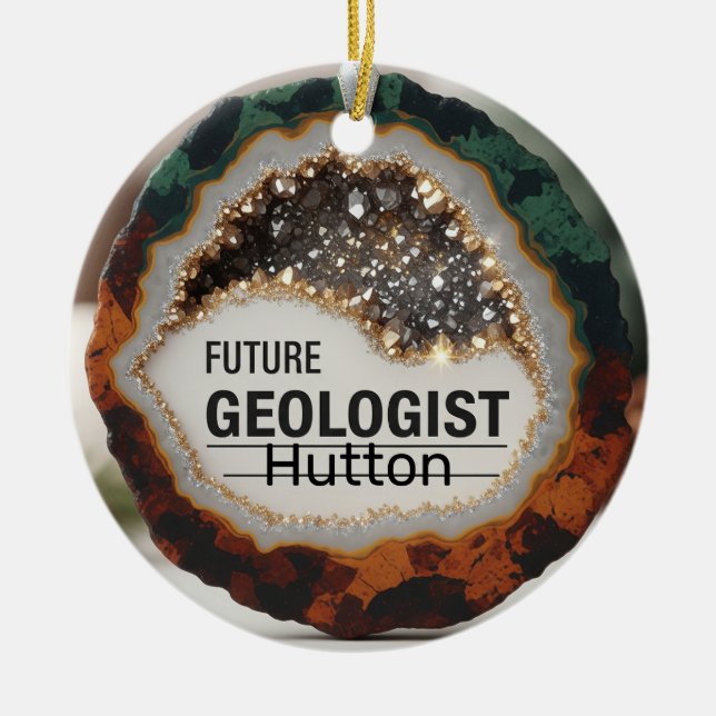 Personalized geologist  ceramic ornament (Front)