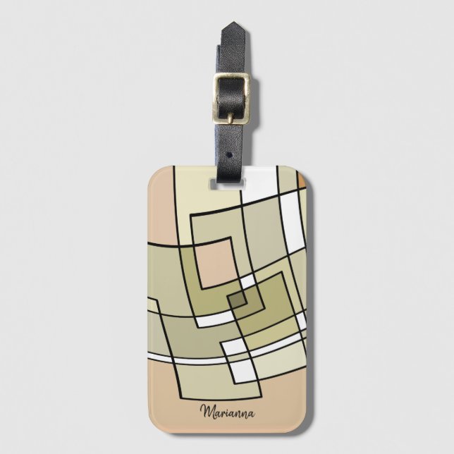 Personalized Geometric Abstract Art Luggage Tag (Front Vertical)