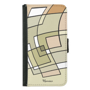 Personalized Geometric Autumn Abstract Art Samsung Galaxy S5 Wallet Case
