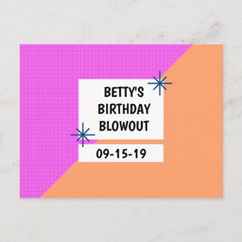 Personalized _ Geometric Birthday Save the Date Postcard