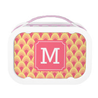 Personalized Geometric Blush Pink Monogram Lunch Box