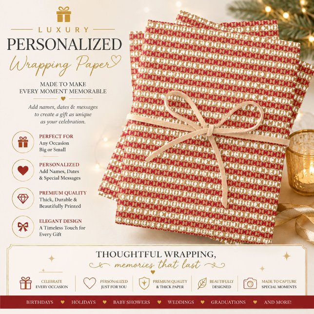Personalized Geometric Christmas Gift Wrap (Creator Uploaded)