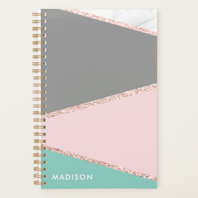 Personalized Geometric Color Block Planner (Front)