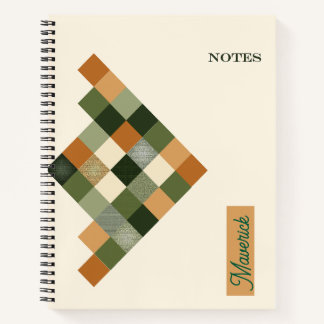 Personalized Geometric Notebook – Earth Tone