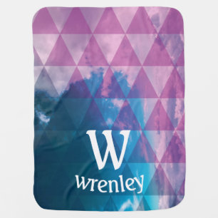 Personalized Geometric Ombre Cloud Baby Blanket