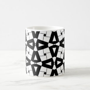 Personalized Geometric Pattern Black & White Coffee Mug