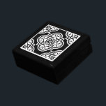 Personalized Geometric Pattern Black White  Gift Box<br><div class="desc">A stylish modern geometric quatrefoil black and white pattern lacquered jewelry or keepsake wood box with a stylish modern decorative ceramic tile lid. Add your initials.</div>