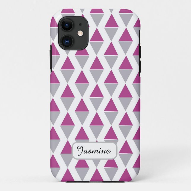 Personalized Geometric Pattern iPhone 11 Case (Back)