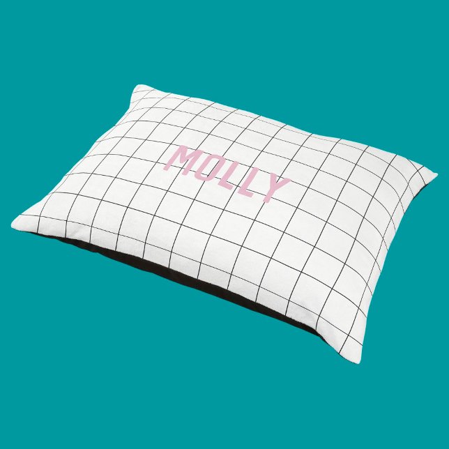 Personalized Geometric Pink Custom Name Pet Bed (Creator Uploaded)