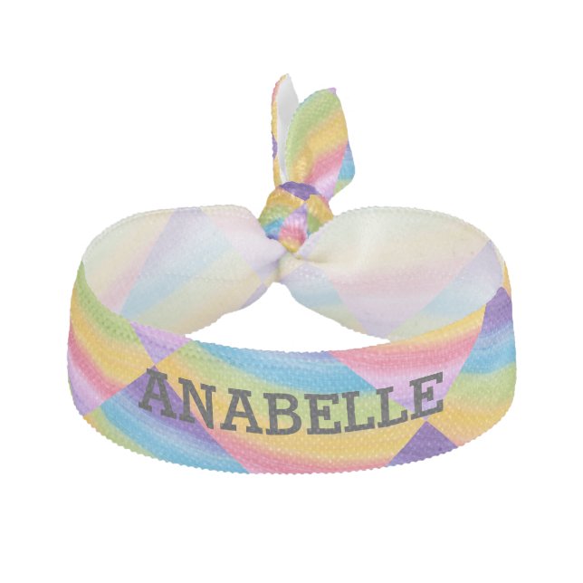 Personalized Geometric Rainbow Hair Tie (Front)