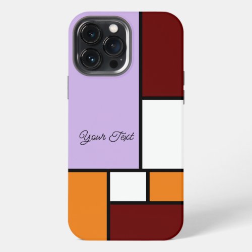 Personalized Geometric shapes Piet Mondrian Art iPhone 13 Pro Max Case