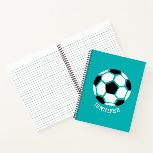 Personalized Geometric Soccer Ball Kids Sports Notebook