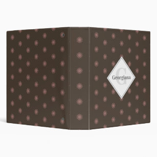 Personalized Geometric Warm Neutral Brown Suns 3 Ring Binder