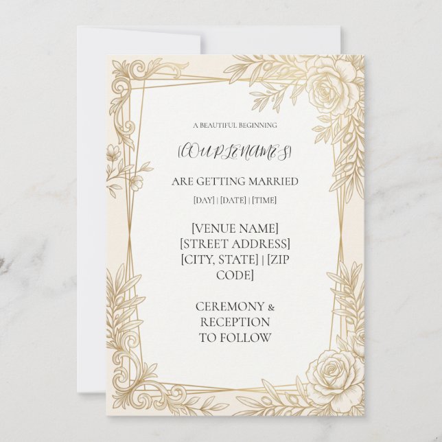 Personalized Geometric Wedding Invitation (Front)