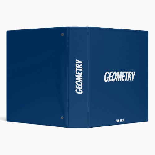 Personalized Geometry Simple Royal Blue 3 Ring Binder