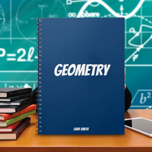 Personalized Geometry Simple Royal Blue Notebook