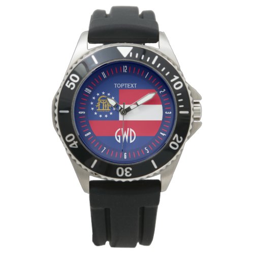 Personalized Georgia State Flag Design Watch