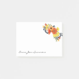 Personalized Gerbera Daisy Bouquet Floral Post-it Notes
