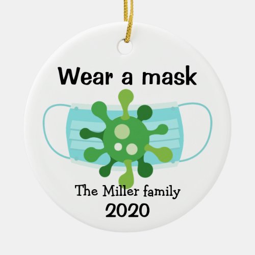 Personalized Germ Wear A Mask Ornament
