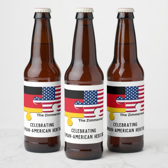 Personalized GERMAN AMERICAN Beer Bottle Label (Bottles)