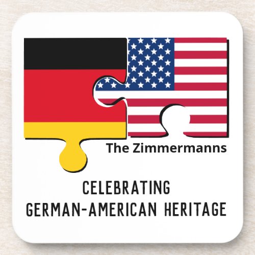 Personalized GERMAN AMERICAN Beverage Coaster