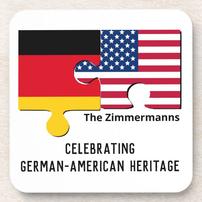 Personalized GERMAN AMERICAN Beverage Coaster (Front)