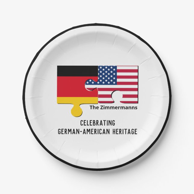 Personalized GERMAN AMERICAN Paper Plates (Front)