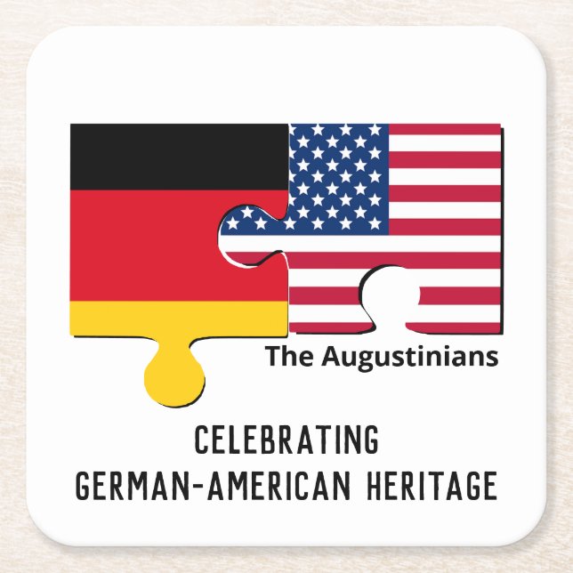Personalized GERMAN AMERICAN Square Paper Coaster (Front)