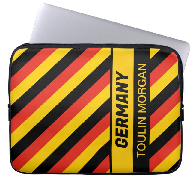 Personalized  German Flag Laptop Sleeve (Front)
