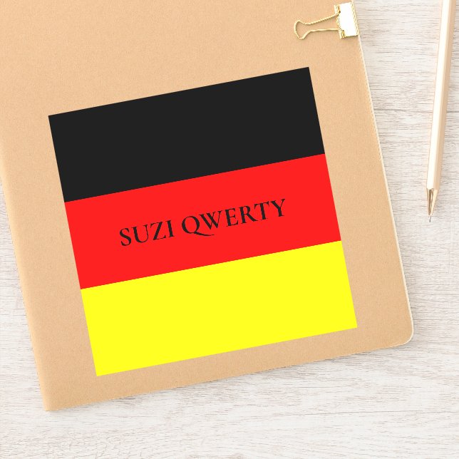 Personalized German Flag Sticker (Notebook)
