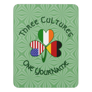 Personalized German Irish USA Shamrock Door Sign