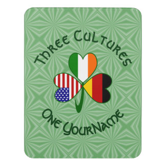  Personalized German Irish USA Shamrock Door Sign