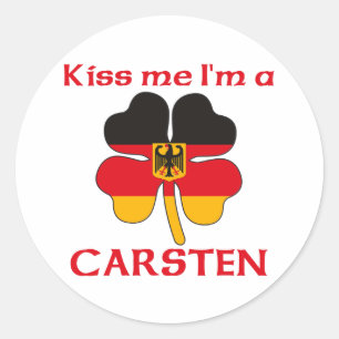 Personalized German Kiss Me I'm Carsten Classic Round Sticker