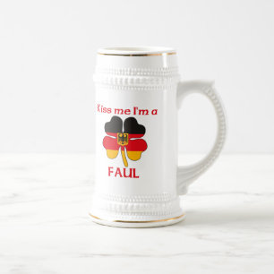 Personalized German Kiss Me I'm Faul Beer Stein