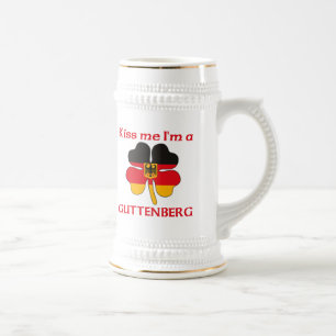 Personalized German Kiss Me I'm Guttenberg Beer Stein