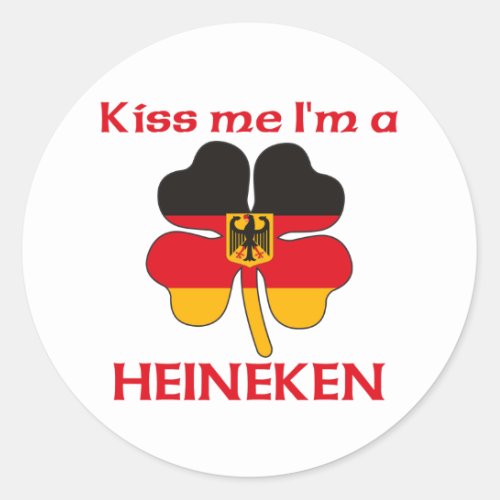 Personalized German Kiss Me Im Heineken Classic Round Sticker