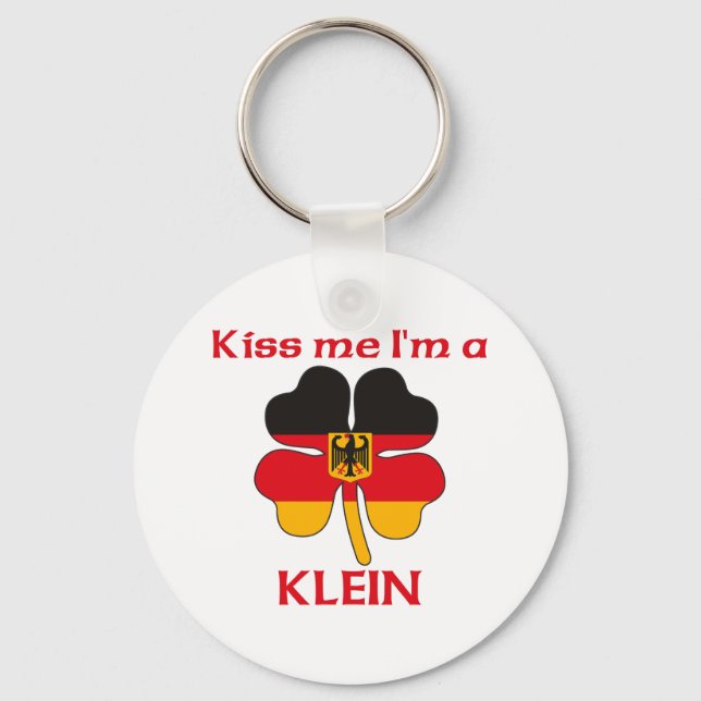 Personalized German Kiss Me I'm Klein Keychain (Front)
