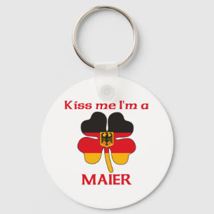Personalized German Kiss Me I'm Maier Keychain