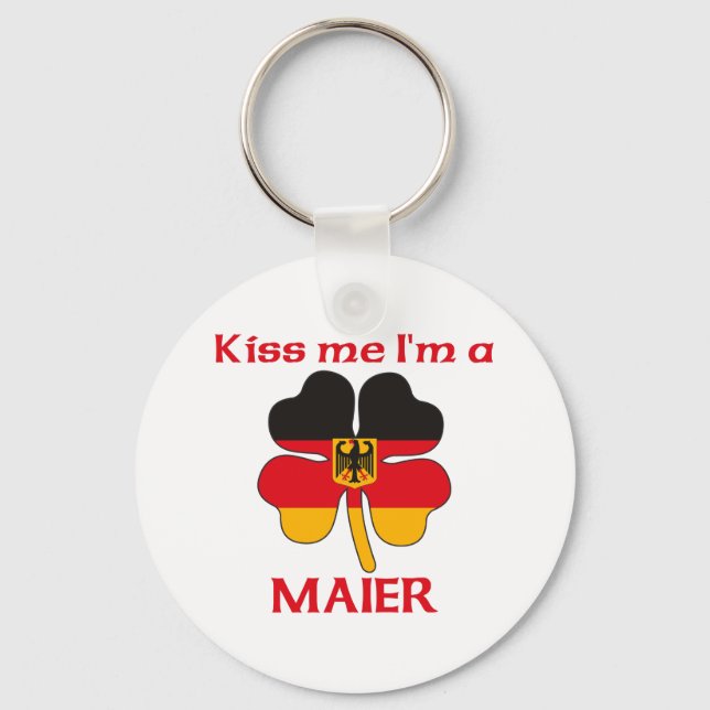 Personalized German Kiss Me I'm Maier Keychain (Front)