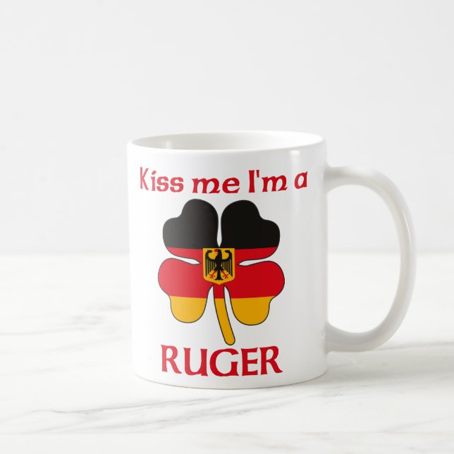 Personalized German Kiss Me I'm Ruger Coffee Mug (Right)