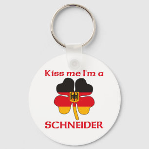 Personalized German Kiss Me I'm Schneider Keychain
