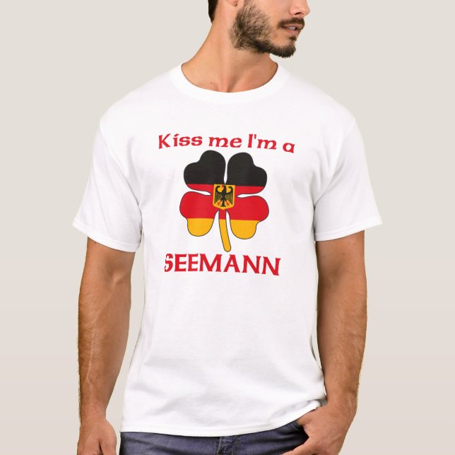 Personalized German Kiss Me I'm Seemann T-Shirt (Front)
