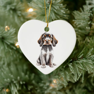 Personalized German Longhaired Pointer Puppy Ceramic Ornament