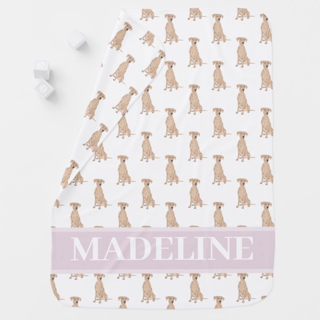 Personalized German Pinscher Pink Baby Blanket (In Situ)