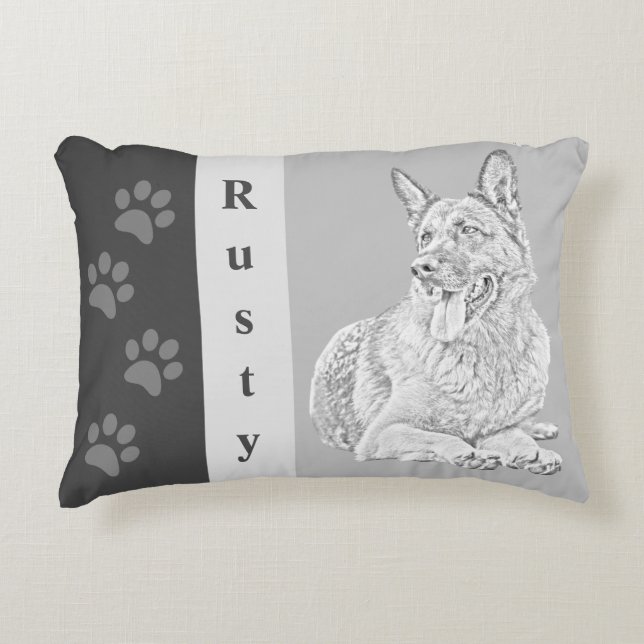 Personalized German Shepherd Accent Pillow (Front)